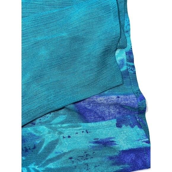 CM Shapes Shirt Tunic Plus size 1x Teal & Purple Rayon NWT Embroidery - Picture 8 of 10